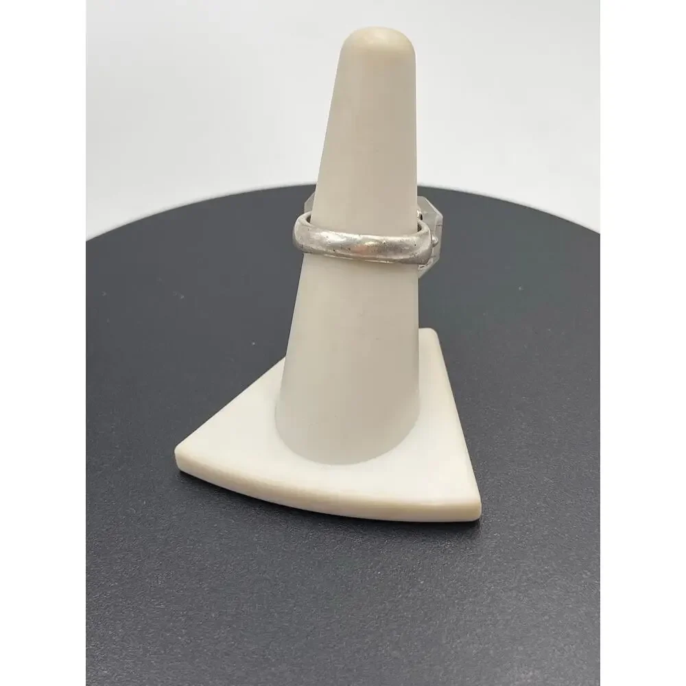 Artisan Handmade Silver Rutilated Or Tourmalinated Quartz Stone Ring‎ Sz 7 1/4